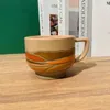 Tassen, amerikanische Retro-Kaffeetasse, kreative grobe Keramik, Frühstücksmilchbecher, hochwertiges und exquisites Trinkgeschirr für die Haushaltsküche