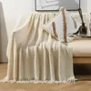 Blankets JBTP Fluffy Knitted Blanket Solid Color Waffle Embossed Nordic Decorative For Sofa Bed Throw Knit Plaids