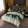 Set di biancheria da letto Set copripiumino geometrico scozzese sfumato nordico con federa Copripiumino moderno 220x240 king size senza lenzuolo