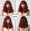 Perruques Red Brown Wig Synthetic Wigs Bob Wig Wigs avec une frange pour femmes noires Perruque à chaleur Cosplay Resplay Party Party