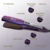 Irons 2023 Kipozi Professional Titanium Flat Iron Hair Hairer с цифровым ЖК -дисплеем Двойное напряжение Мгновенное отопление керлинг железо железо