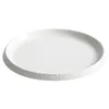 Assiettes en porcelaine blanche caractéristique El vaisselle bord de pierre assiette créative maison céramique Conception artistique plat plats à Steak