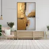 Handgefertigtes, großes, minimalistisches, gold-weißes, strukturiertes Kunstwerk auf Leinwand, Ölgemälde, weiß-beige, einzigartiges Gold-Leinwand-Dekor, Kunst für Büro, Wohnzimmer, Schlafzimmer