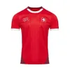 24 25 Швейцария Классические стили в красной белой новой Zakaria European Cup Soccer Jerses
