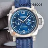 Top Clone Men Sports Orologio Panerais Luminor Movimento automatico PAM01218 Orologio Blu Transparente Usa l'usura rotonda Resistente