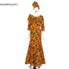 Maxi Bintarealwax Afrikanisches Freizeitkleid Bazin Riche Baumwolle Print Wachs Lange Kleider Neun Punkte Ärmel Plus Größe Afrika Kleidung Wy9492 es