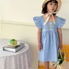 Robe d'été pour filles de 29 ans, en pur coton, décontractée, à la mode, princesse, vêtements amples pour enfants, 240326