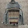 Damesjassen 2023 Herfst Street Fashion Zware Industrie Kralenpaneel Patch Borduren Etnische Stijl Kwastje Denim Jas Drop Delivery Dhzkf