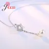 Pendant Necklaces Luxury Star Pearl 925 Sterling Silver Necklace For Women Crystal Cubic Zirconia Korean Chain Jewelry