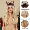 Pruiken lange golvende platina blonde ombre pruiken synthetische natuurlijke pruiken met pony voor zwarte vrouwen cosplay feest haar hittebestendige vezels