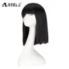 Парики Noble Cosplay Synthetic Wig для чернокожих женщин короткий парик Прямо 14 -дюймовый боб парик с синтетическим париком Bangs Blonde