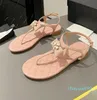 디자이너 -Buckle Flip -Flop Woman Summer Beach Sandals 2024