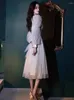 Sıradan Elbiseler Ünlü Elbise Kadınlar Bling Shine Fener Sleep High Bel Tasarımcısı Giysilerde A-line Miil Cüppes Femme 2024