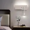 Lámpara de pared Interfaz USB Aplique LED Cabeceros Dos luces Lectura de cabecera Conveniencia Cargador inalámbrico Soporte Interior