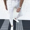 Mensbyxor Smart Casual Fashion Clothing Plaid Pencil Thin Mid midje Jogggerbyxor för män Drop Delivery Apparel Dhado