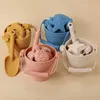 Песчаная игра с водой Fun 8pcs пляжные игрушки детские пляжные игрушки силиконовый ведро с родителями-детьми