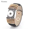 Armreifen 10 teile/los 18mm Vocheng Druckknopf Charms Armband PU Leder Schmuck NN305*10 Kostenloser Versand