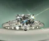 Victoria Weick lüks mücevher 925 STERLING Silver Cz Elmas Beyaz Topaz Düğün Nişan Bandı Kalp Kadınlar Parmak Hediye Boyutu 5510747