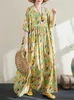 Abiti da festa 2024 Estate Cotone Manica Corta Pois Vintage Per Le Donne Casual Allentato Abito Lungo Femme Robe Abiti Abiti Eleganti