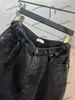 xinxinbuy Pantaloni uomo donna firmati Parigi Ginocchio lettera floreale ricamo denim Primavera estate Pantaloni casual Nero blu S-2XL