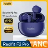 Fones de ouvido de telefone celular Realfit F2 Pro Bluetooth Fones de ouvido ANC Active Noice Cancela TWS Fone de ouvido sem fio Atacado Q240402