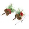 Noel Ağacı Şube Dekorasyonlarında Dekoratif Çiçekler Pinecone Toodents DIY Yaratıcı Ambalaj Hediye Kutusu Noel için Parti Aksesuarları