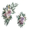 Fleurs décoratives 2x arc de mariage Floral artificiel Swag pour fenêtre cérémonie de vacances