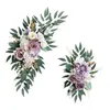 Flores decorativas 2x Arco de casamento floral artificial para cerimônia de feriado de janela