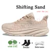 Hokass Running Shoes Bondi 8 Clifton 9 Sneaker men women Black White Blanc De Blanc Peach Whip Shifting Sand Mens Trainers Outdoor Sports Sneakers Size 36-45