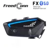 Freedconn FX Black Motorcycle Intercom Bluetooth 5.0 FM 2000M Muziek delen Interphone Communicatorsysteem 10 rijders Conferentiehelm Headset