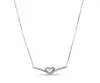 Fina smycken Autentiska 925 Sterling Silver Necklace Fit Pendant Charm glittrande Wishbone Heart Collier Love Engagement Diy Wedding Halsband4992764