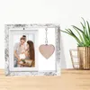 Frames Desktop PO-houder 360-graden roterend houten display frame met harthanger dubbelzijdige gladde randbroep voor foto