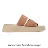 Luxe Platform Sliders Designer Sandalen Dames Woody Mule Mila Slippers Platte chloeslide Wedge Espadrille Linnen Roze Slides Dame Lage Hakken Sandale Loafers Schoenen