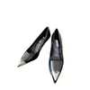 24% zniżki na designerskie buty spiczaste 7,5 cm seksowne sandały Edition metalowy trójkąt buty pięty dla kobiet