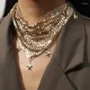 Chains Vintage Women Choker Necklace Scarf Glitter Neck Tie Jewelry
