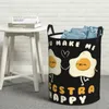 Wäschesäcke mit Aufschrift „You Make Me Eggstra Happy“, kreisförmiger Aufbewahrungskorb, wasserdicht, Wohnzimmer, Spielzeug