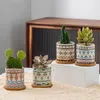 Vasen, abstrakte Kunst-Stil, Keramikvase, Desktop-Dekoration, Mandala-Bonsai-Topf, Büro, Kaktus, Sukkulenten, atmungsaktiver Pflanzer