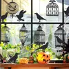 Feestdecoratie 24 stuks Black Crow Cage Gothic Halloween Boom Hangende Raven Vogel Banner Middelpunt Horror Verjaardagsbenodigdheden