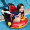 Baby Swimming Float Ring With Roof Inflatable Double Raft Rings Toy Floating Cartoon Steering Wheel Kids Swim Pool Accessories 240321