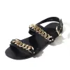 Sandalen zomer nieuwe mannen rome gladiator sandals Engeland stijl designer ketens plat sandalen buiten vrije tijd strandschoenen mannelijk ademend