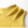 Mulheres suéteres suéter de caxemira feminino gola alta cor pura tarambola de malha 100% lã solta tamanho grande entrega vestuário roupas dhalp