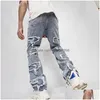 Mäns jeans herrar manliga kläder smala passform rak rör retro hip hop byxor gata av kvalitet pantalones hombre droppleverans kläder dhboa