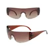Colorful Rimless Designer Sunglasses For Women Men UV400 One Piece Trending Luxury Sun Glasses Rivet Steampunk Pink Shades