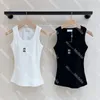 Bordado feminino singlet tank tops letras sexy sem mangas recortadas topos esportes casual luxo designer tanques