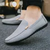 Casual Shoes Men Canvas Slip On Fashion Loafers för manlig lyxklänning Driving Formal Wedding Party Flats Plus Size