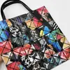 Designer Tote Tassen voor vrouwen opruiming Sale schouder Japanese lingge originele tas Nieuw 6x6 rooster dames gekleurde oceaan glanzende graffiti bedrukte enkele handtas