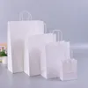 Cadeau cadeau 10pcs fête sac en papier kraft avec poignées recyclables emballage d'emballage fournitures d'anniversaire bonbons friandises fourre-tout en gros