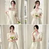 Party Dresses Topenomi Bridesmaid Women 2024 Simple Strapless midja Jacquard A-Line Wedding Fairy Formal Prom Gown