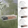 Other Bird Supplies Window Feeder Clear Acrylic Horizontal For Outside Viewing Transparent Wild House With 3 Strong Adhesive Sheets