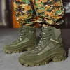 Chaussures de Fitness automne hiver imperméables vertes bottes militaires pour hommes en plein air Trekking respirant épais tactique hommes Botas Militares